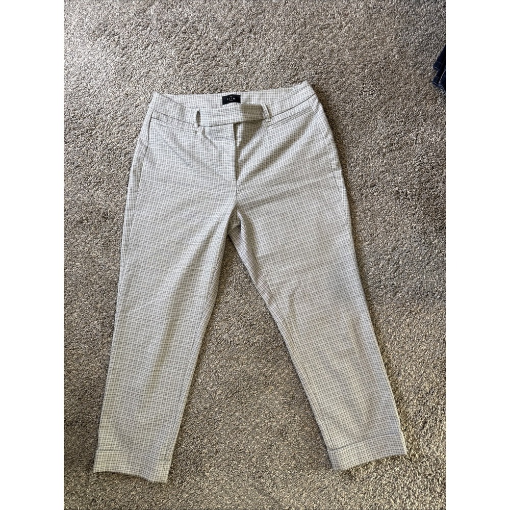White House Black Market Women's The Slim Crop Pants Black & White Size 6